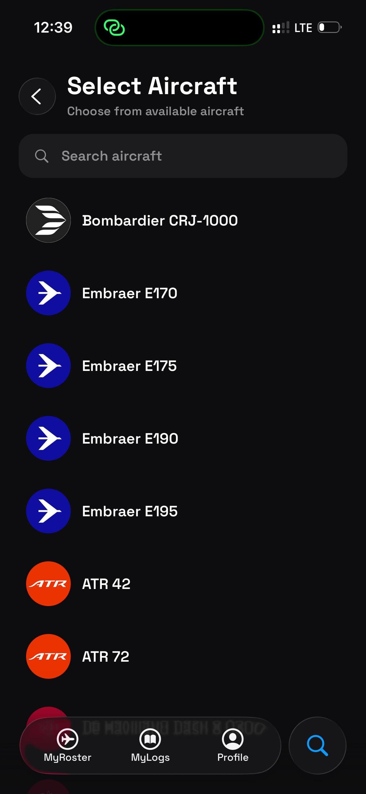 Only show routes for what you fly.